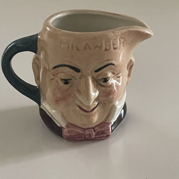 Vtg Atone England Miniature Toby Jug Mug Dickens Copperfield Micawber Creamer - Picture 1 of 10